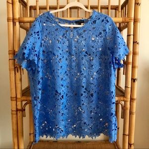 Lane Bryant Lace Crochet Top, Size 16, Periwinkle